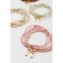 Load image into Gallery viewer, Seed Bead  with Bow Pendant Bracelet
