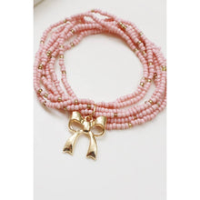 Load image into Gallery viewer, Seed Bead  with Bow Pendant Bracelet
