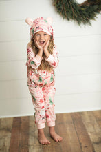 Load image into Gallery viewer, Kids Pink Santa Lounge Zip Hoodie Onesie with Critter Ears
