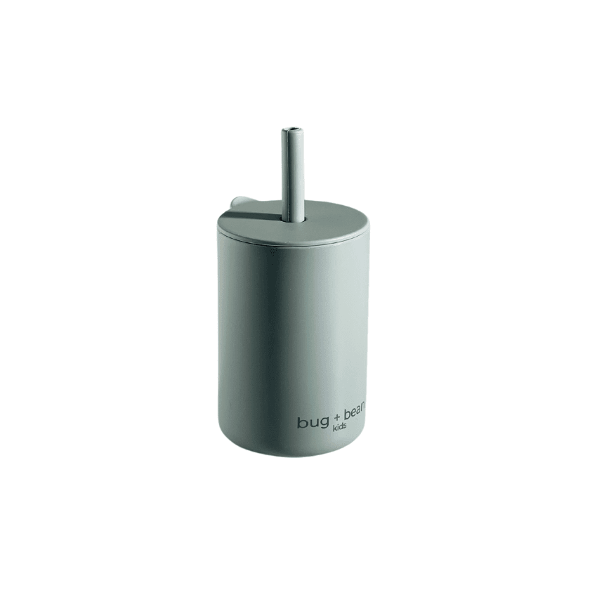 Silicone Cup with Lid + Straw, Cloud